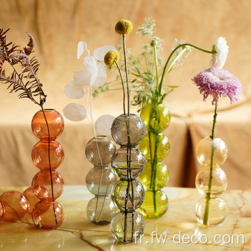 Verbe en verre à bulles à boule de cristal Vase en verre de fleur